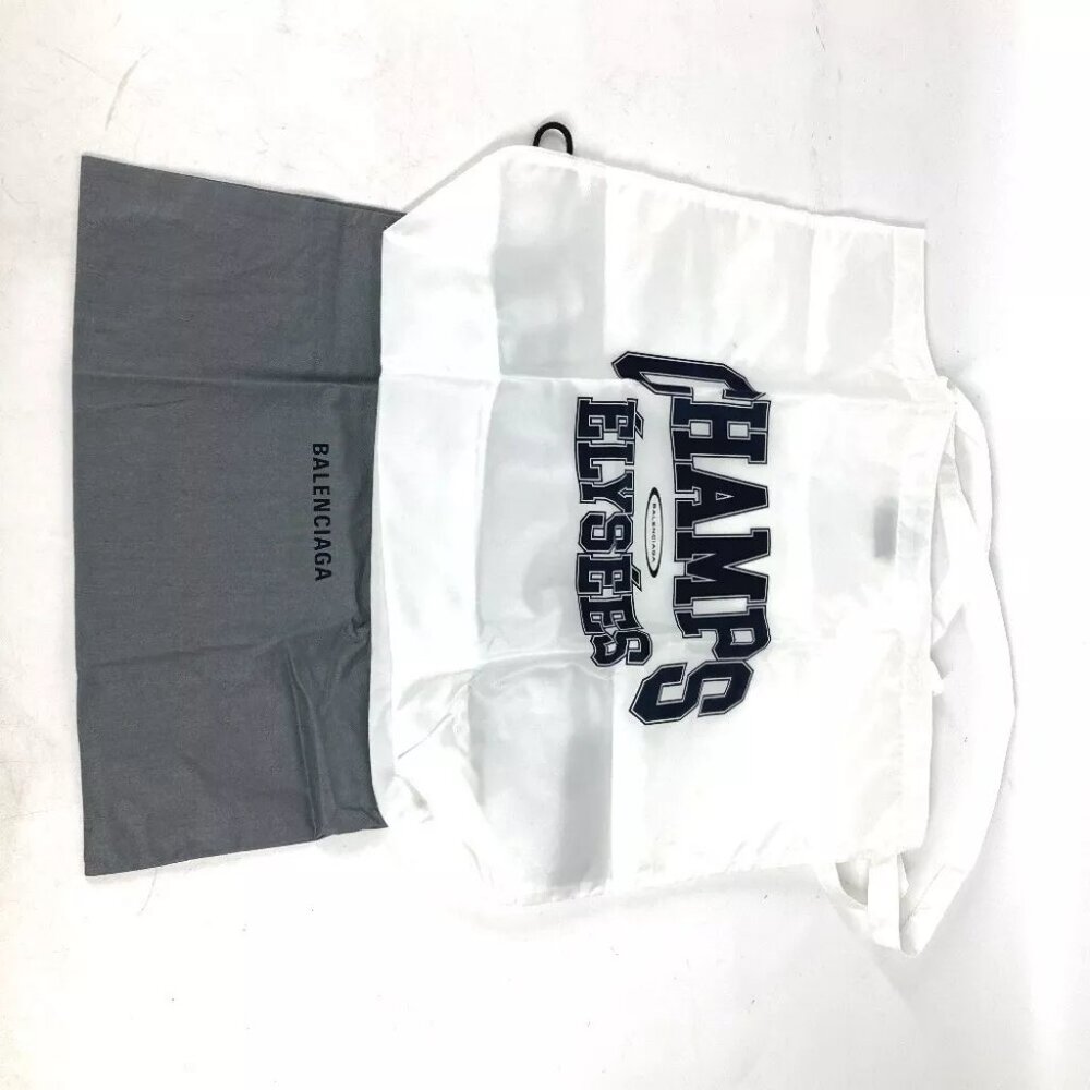 BALENCIAGA Logo Eco Bag Tote Bag Shoulder Bag Nylon White/Black Unused - Picture 10 of 10